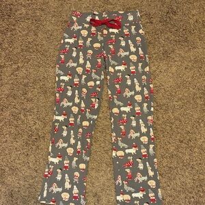 Cynthia Rowley Pajama Bottoms with Red and White Print daschunds